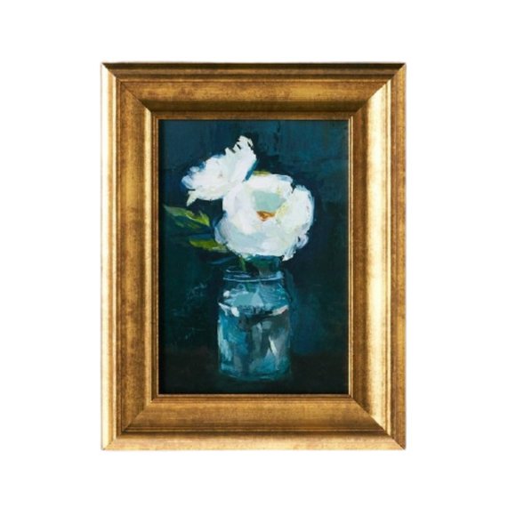 Threshold Wall Decor Studio Mcgee Navy Floral Canvas Gold Frame
